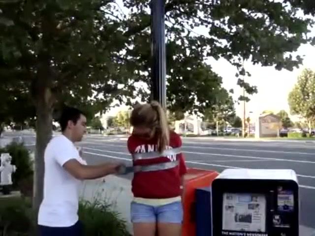 Girl Fucked Hard Cutie Taped To Pole By Sidewalk Passivo
