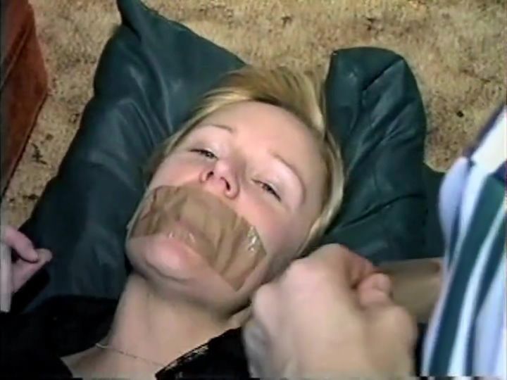 Tight Pussy Fucked Blonde Bound And Tape Gagged On The Floo Big Cocks