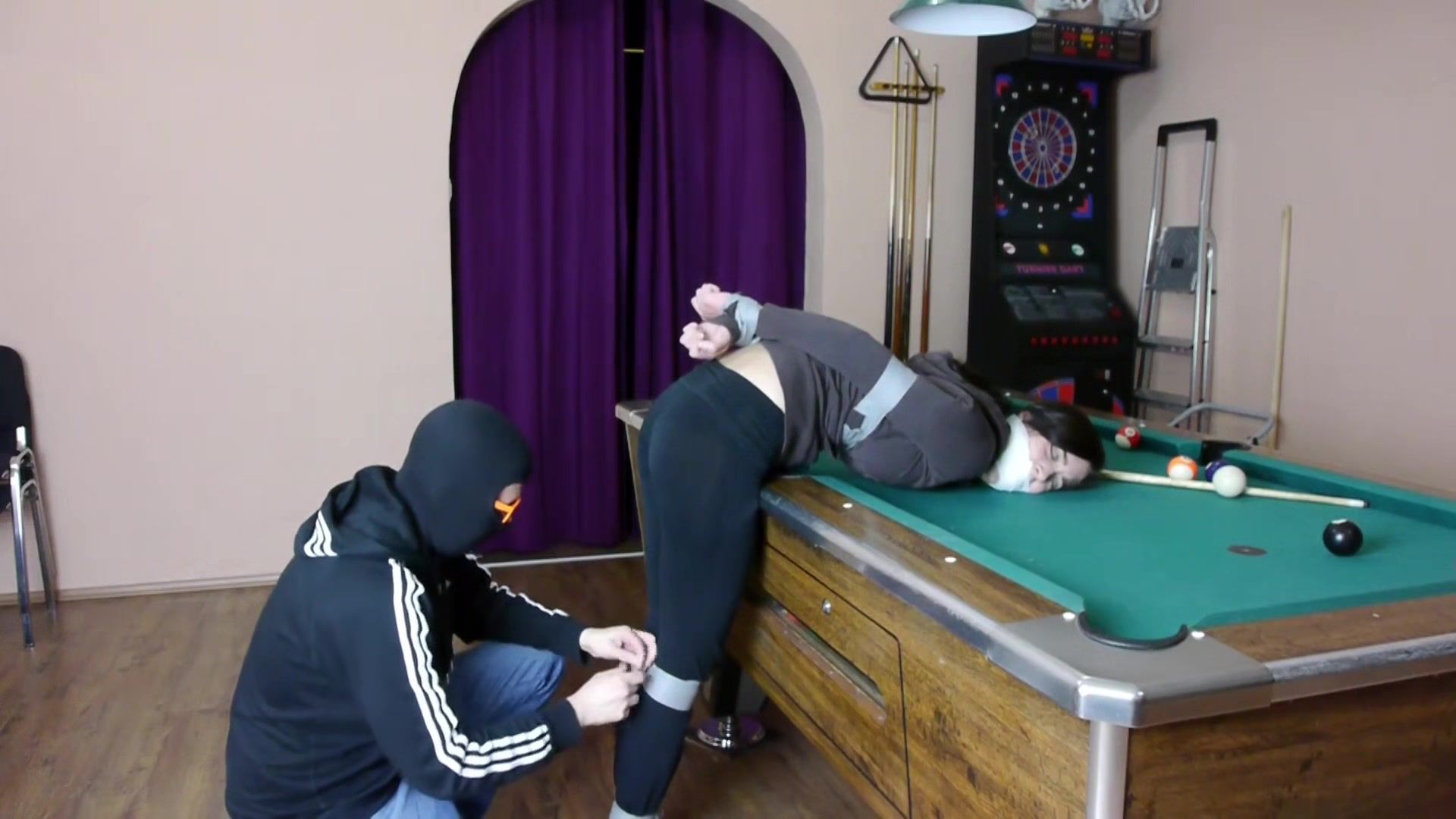 Assfucking Tara Bound And Gagged On Pool Table Sexier