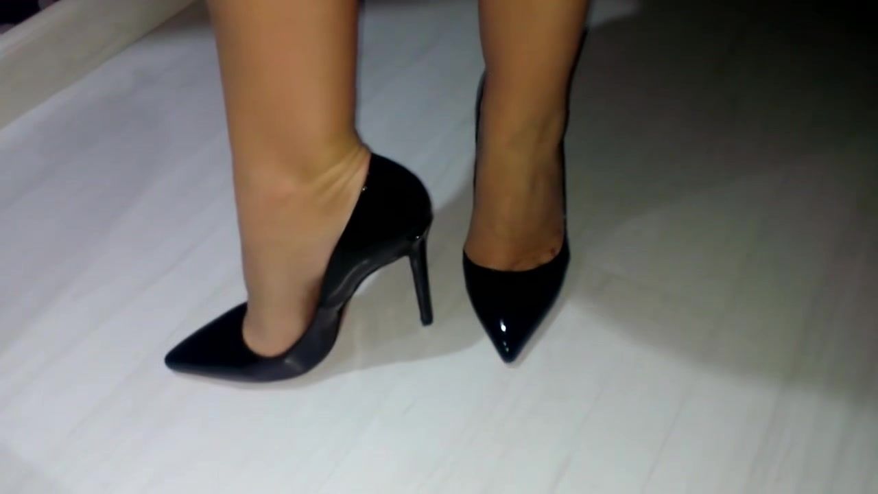 Behind Businesswoman Showing Her Feet And Legs In Expensive Pair Of Black Shoes Amazing - 1