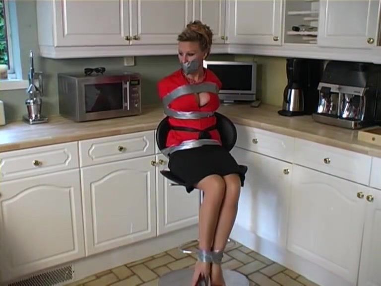 BootyVote Amateur Milf Tied Gagged On A Stool Sextoy