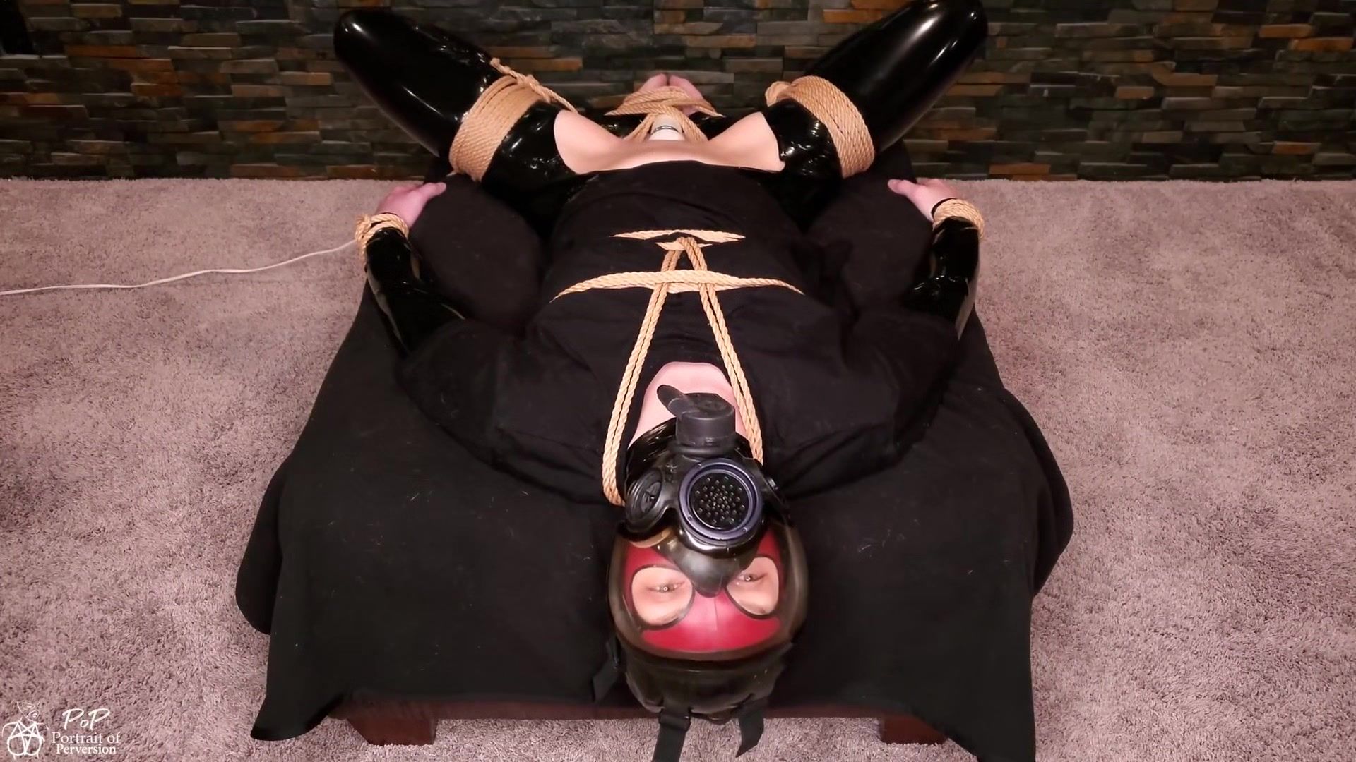 Pakistani Playing With Magic Rope: Tied-up Latex Slut In A Gas Mask Made To Squirt & Have Multiple Orgasms Massages