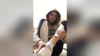 Bush Amateur Babe Takes Her Sneakers And Socks Off To Reveal Her Sexy Feet Doggy