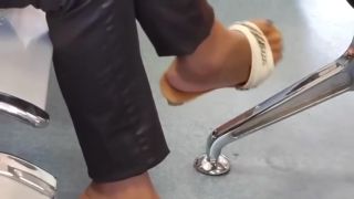 Amateur Sex Nervous Stranger Filmed In Public Dangling Her Sandals Black Woman