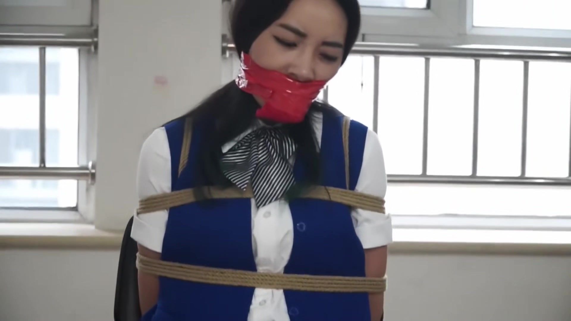 Play Chinese Bondage - Chair Tied & Gagged Wet Cunt