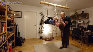 Clothed Sex Girl In Shibari Session Suspension With 3...