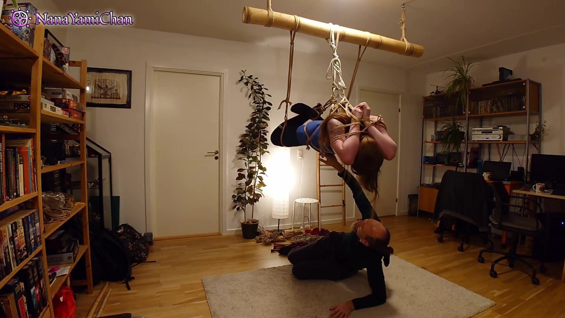 Underwear Girl In Shibari Session Suspension With 3 Transitions! Bald Pussy - 1