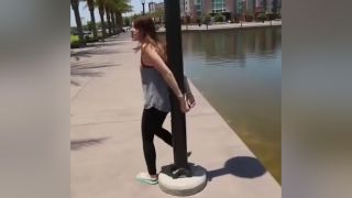GirlfriendVideos Girl Handcuffed To Lamp Post On River Bank Sexier