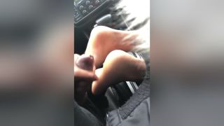 Clothed Sex Gf Receiving A Cumshot On Her Feet From Her Black Boyfriend On The Front Seat Gotblop