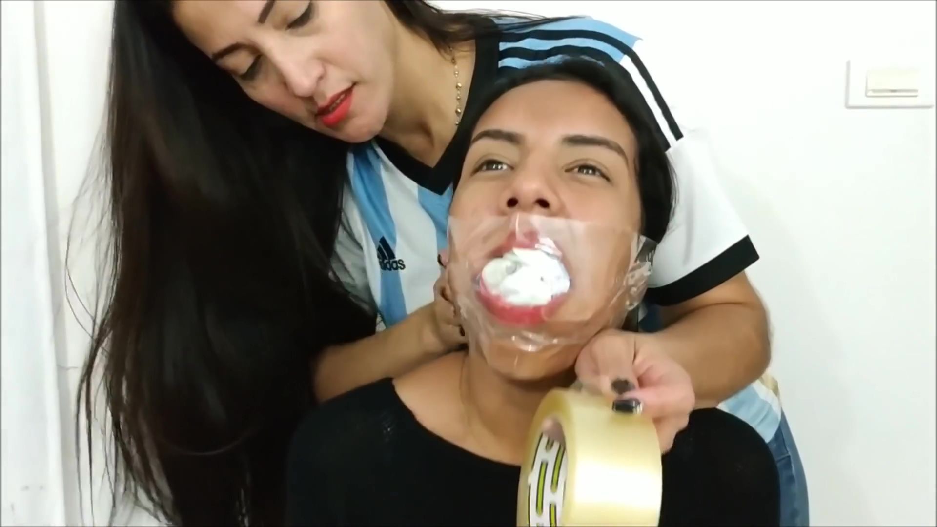 18 Year Old Porn Sexy Girl Gagged With Ten Socks By Hot Latina Milf Round Ass - 1