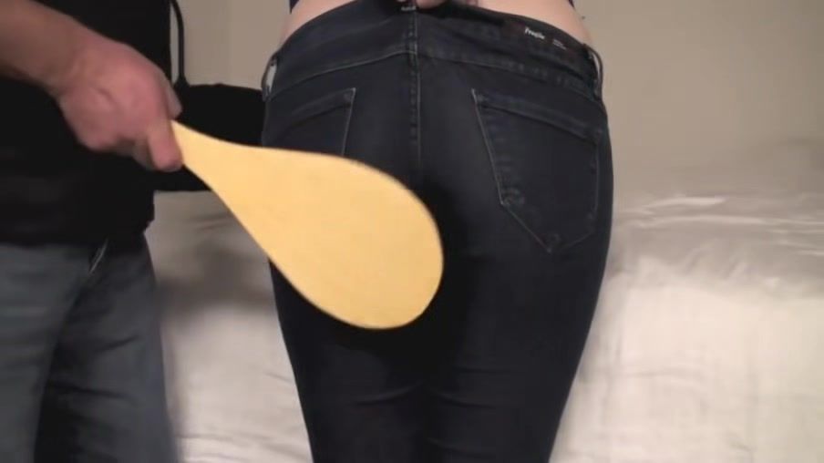 Black Dick Paddle Swats On Skin Tight Jeans - Christy Cutie Site-Rip