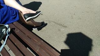 Gay Broken Amateur Girl Gets Filmed Dangling Her Flat Shoes In Public Hung
