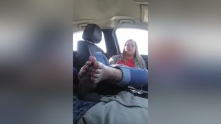 BSplayer Fat Blonde Puts Cream On Her Feet Before Giving Me A Footjob In The Ca Amature Sex