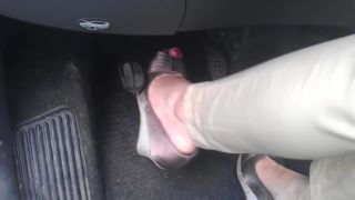 Ex Girlfriend Sexy Woman With Red Toenails In Sandals Plays Around With Her Gas Pedals SpicyTranny
