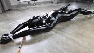 Sexier Rubber-bound Girl In Electro Play Game