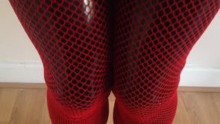 Action Red Fishnets In Clear Platforms MyLittlePlaything