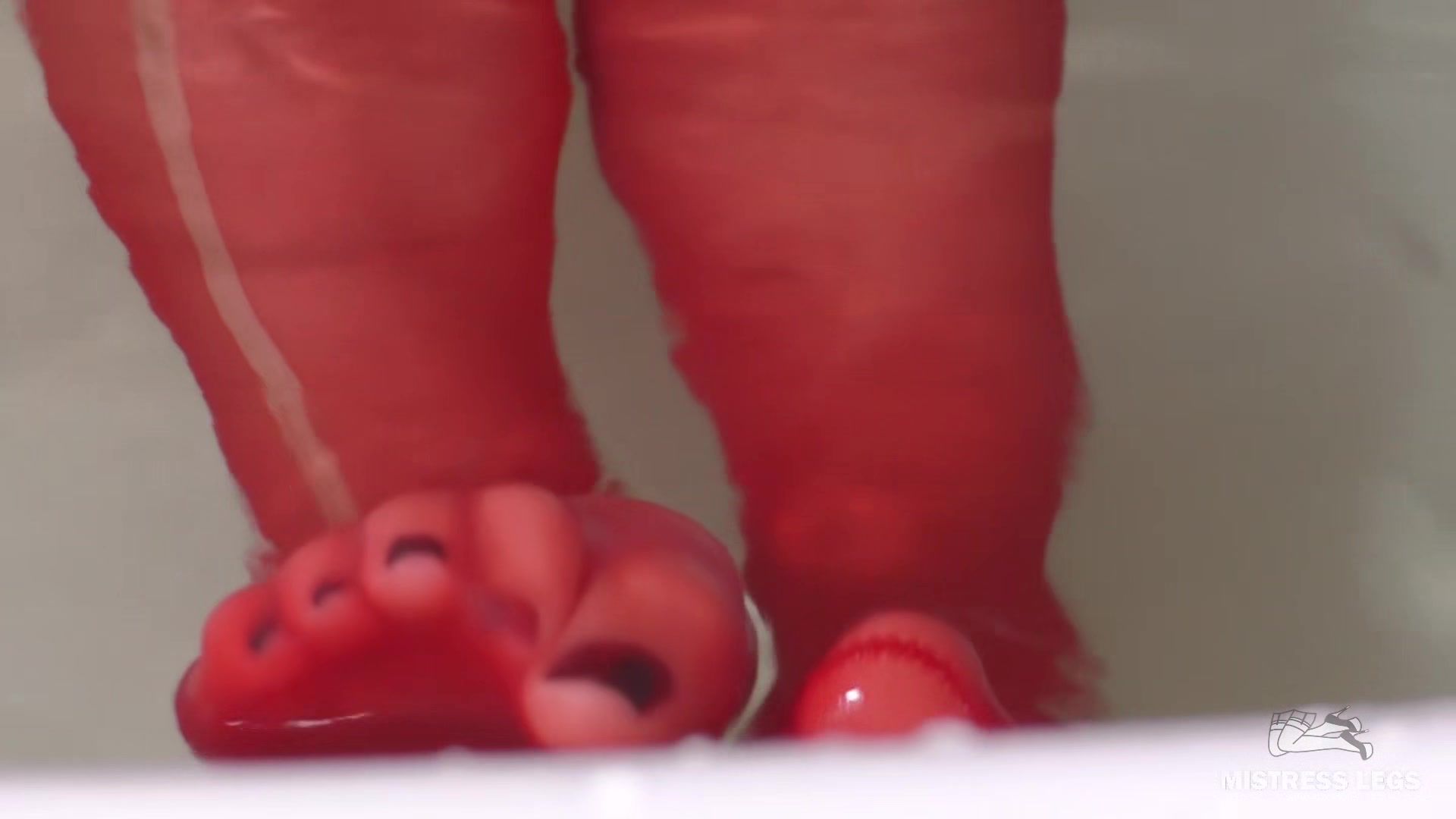 Love Relax And Watch My Red Nylon Toes Wiggling Rough Fucking - 1