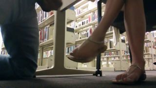 AdFly Cumming On Her Flip Flops In Library Fuck
