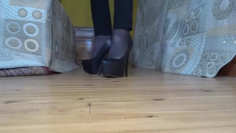 Pigtails Chunky Leather Stiletto Pump Amateur Gay Fetish - 1