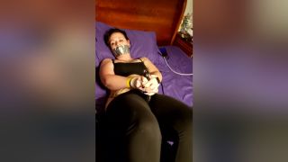Shower Self Vibed Orgasm While Tape Gagged Pussyeating