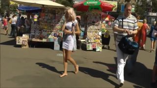 Humiliation Sexy Russian Girl Walking Barefoot In Public Showing Off Her Hot Body Skype
