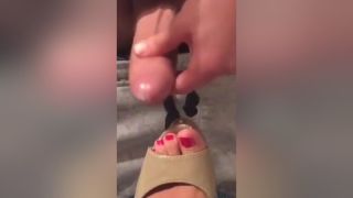 Cums Open Toed Shoes Are Fun To Masturbate On Tranny Sex