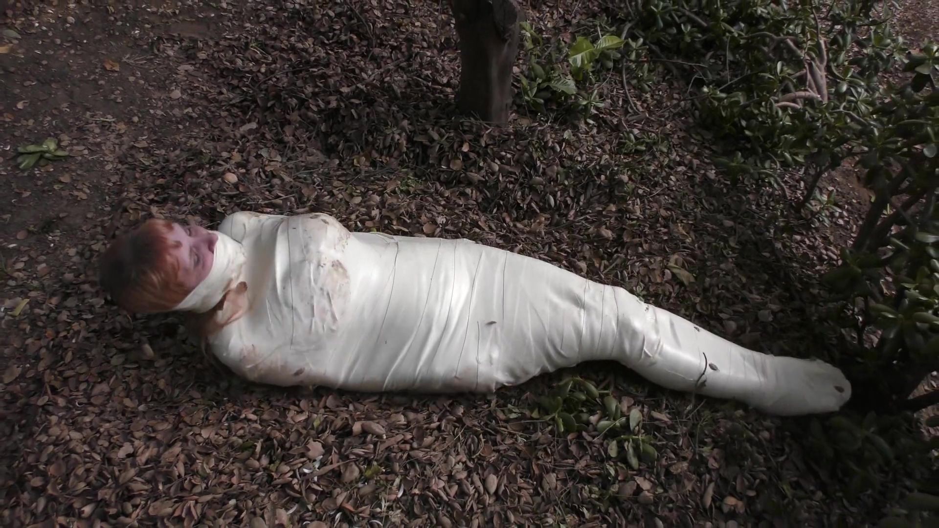Moan Mummy Wrapped In Microfoam Tape Titties