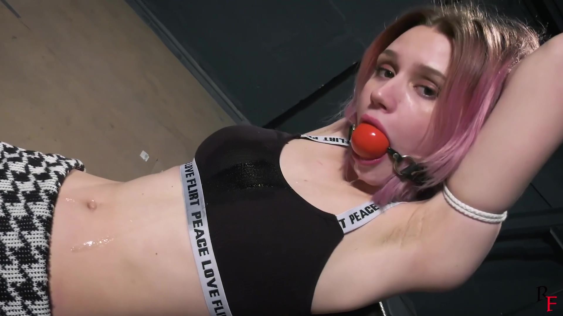 Dorm Drooling Ball Gagged Slut CumSluts
