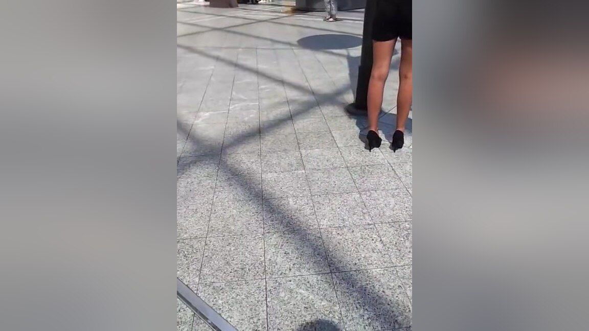 Asia Attractive Teen In High Heels Showing Her Sexy Voyeur Feet In Public Gay Gangbang
