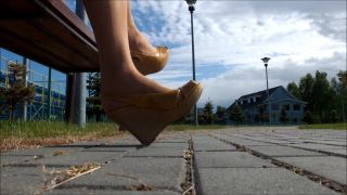 Silvia Saint Wedge Platform Shoeplay In Pantyhose Tight Pussy