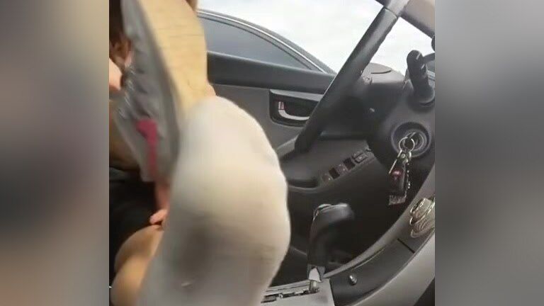 Public Fuck Bored Redhead Beauty Having Fun Playing With Her Legs In The Car Gay Largedick
