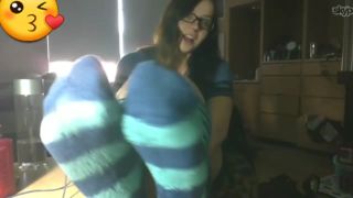Gagging Nerdy Teen Gets Rid Of Her Funky Socks And Shows Her Naked Feet Cock Suck