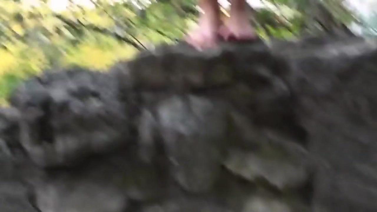 Making Love Porn Flexible Russian Amateur Girl In Sexy Dress Walking Barefoot On The Huge Stone Walll FantasyHD - 1