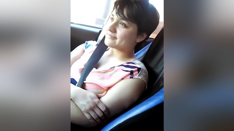 Blacksonboys Very Horny Boyfriend Touches His Short Haired Babes Orange Toe Nails In The Car Tongue