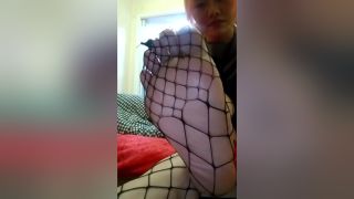 Lez Hardcore Lovely Asian Chick Exposing Her Perfect Feet And Toes In Fishnets Small Boobs