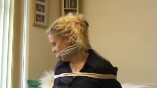 Reverse Cowgirl Blonde Tied To Chair Boobs Big