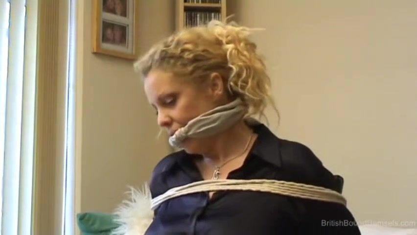 Vaginal Blonde Tied To Chair Interracial Sex - 1