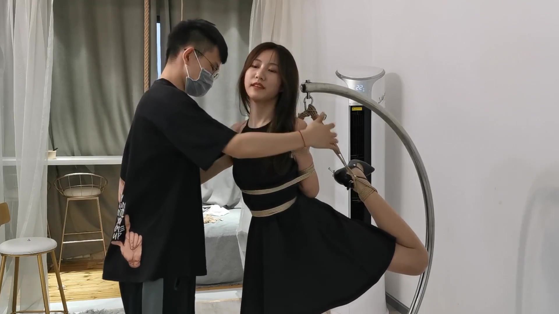 Uncensored Chinese Black Dress Teen Bondage Ass To Mouth