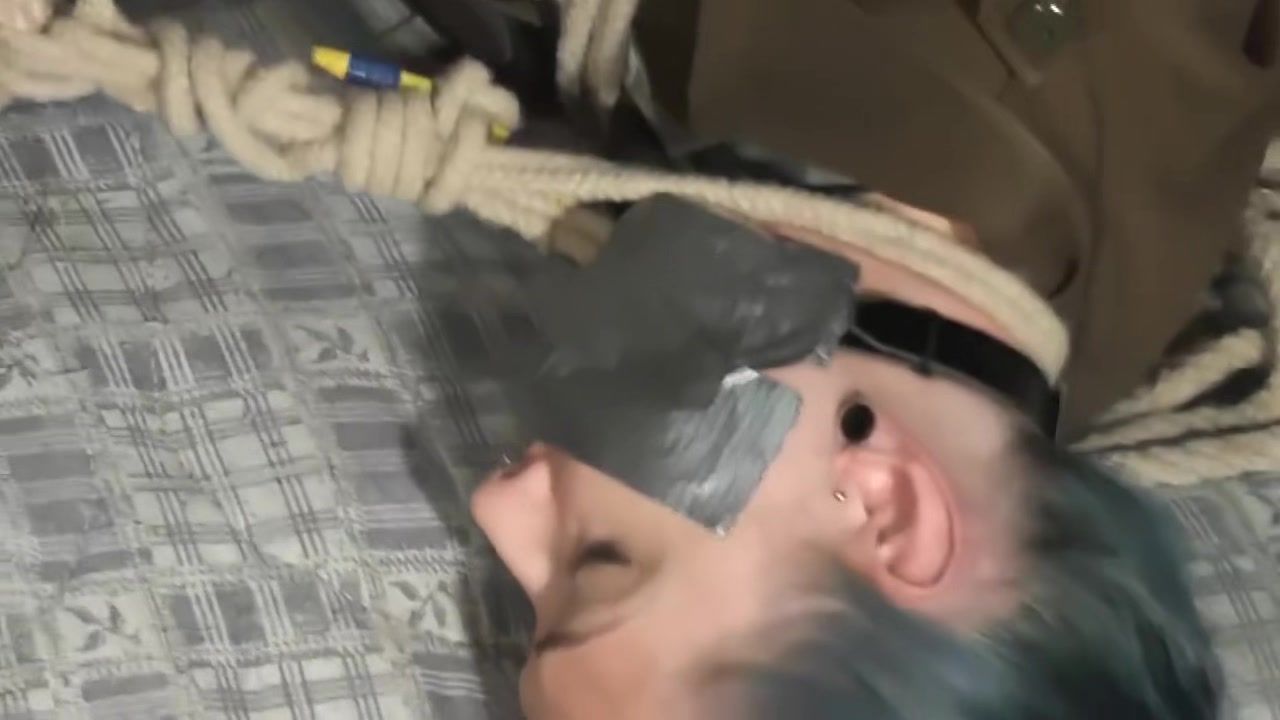 Footjob Blue Haired Girl Tied Up And Blanket Bondage AsianPornHub - 1