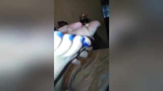 Fun Horny Neighbor Sucking My Toes With Blue Nail Polish And Licking My Sensitive Soles PornoOrzel