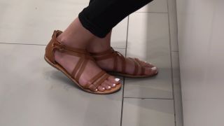 Crazy Nerdy Asian Worker At The Jewelry Store Gets Her Hot Feet In Sandals Filmed Assfucked