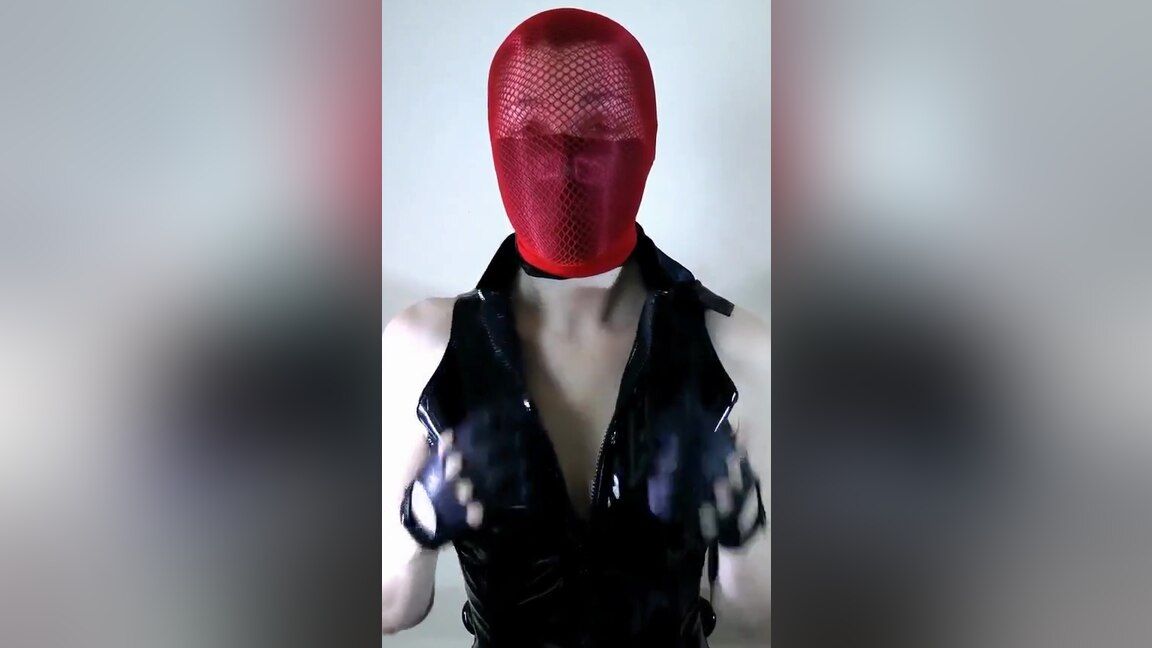 Gay Outdoor Woman In Face Mask, Gloves, And Pvc Vest Petite Teenager - 1