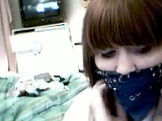 Shesafreak Web Cam Girl Gagged With Duct Tape And,bandanna Real Orgasms