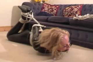 MyCams Rosanna In Black Pvc Catsuit Hogtied And Gagged Best Blowjob