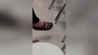TonicMovies Girl Dangles Her Sandals In Class, Showing Off Her Nice Feet Bunda