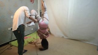 Khmer Chinese Bondage - Suspended In Ropes Facial Cumshot