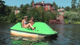 Doggystyle Titted golden-haired drilled hard in a boat Cliti