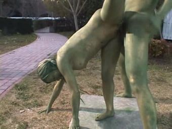 Onlyfans Cosplay Porn: Public Painted Statue Fuck part 2 Sfico