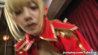 Africa Blonde Asian hottie in sexy cosplay costume Panty