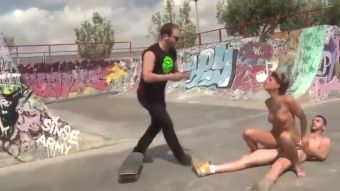 Fuck For Money Sexy busty slut gets satisfaction at a skate park DoceCam